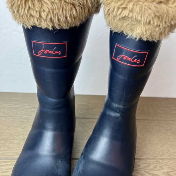 Joules Navy Blue Rubber Kids Wellingtons Rain Boots Sz 13 - Picture 3 of 13